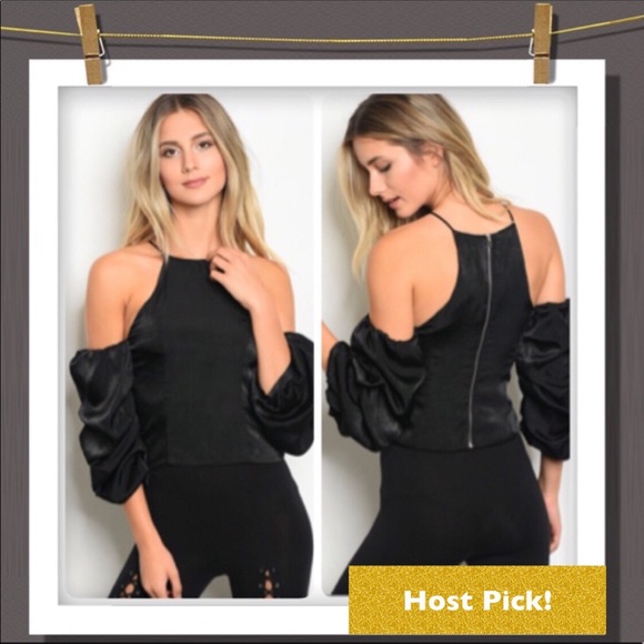 Trendy Black Satin Top - Picture 10 of 10
